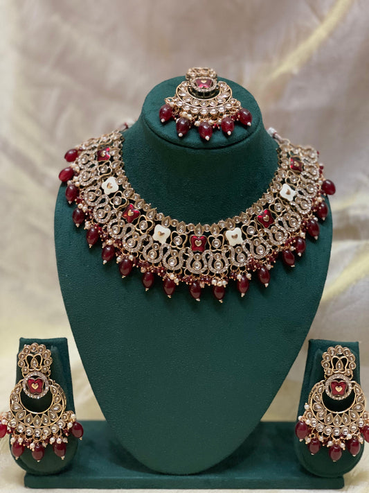 Royal Ruby Kundan Bridal Set-BR004(01)