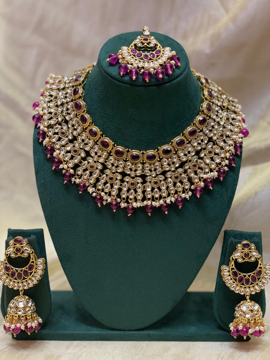 Royal Ruby Kundan Bridal Set-BR005(01)