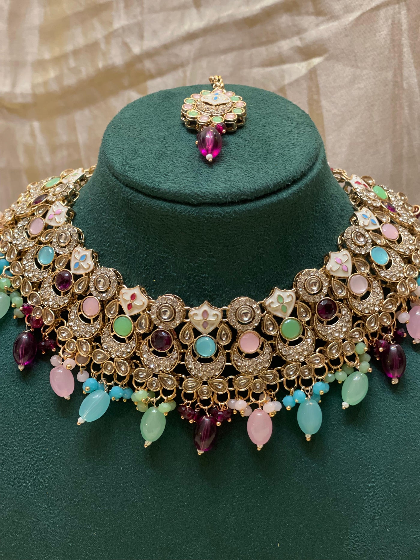 Pastel Royalty Kundan Choker Set-BR006(01)