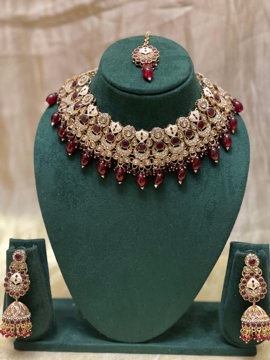 Royal Ruby Kundan Choker Set-BR006(03)