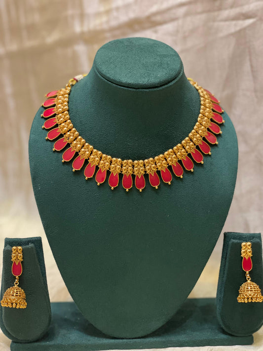 Crimson Glow Choker Set-CH009(03)
