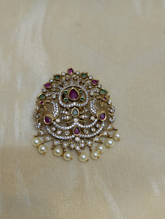 Majestic Peacock Crest Hair Brooch-H002