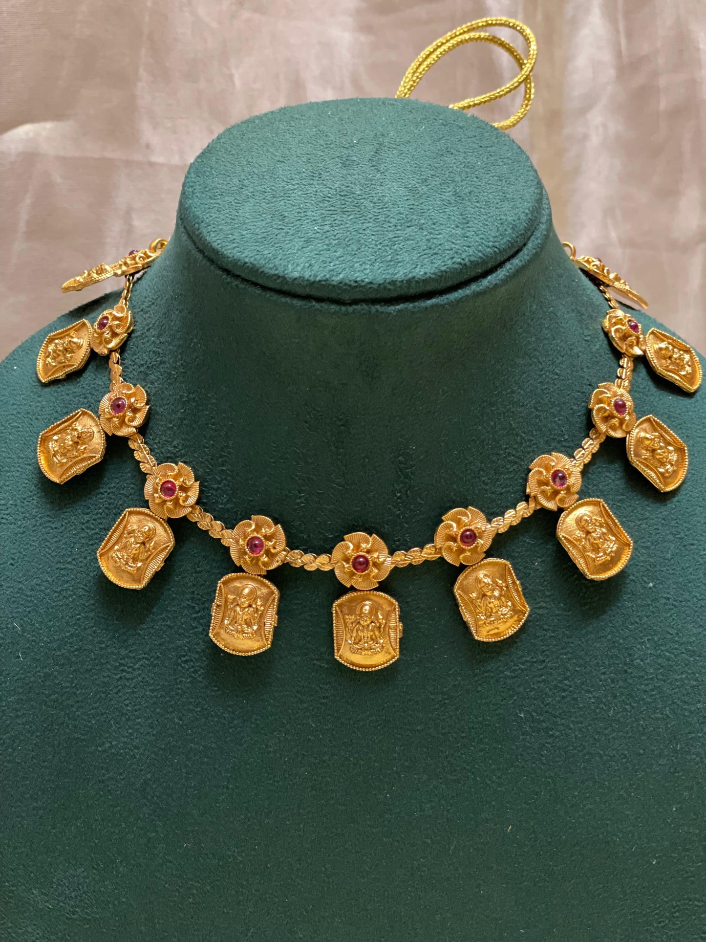 Lakshmi Coin Temple Necklace Set-CH016(02)