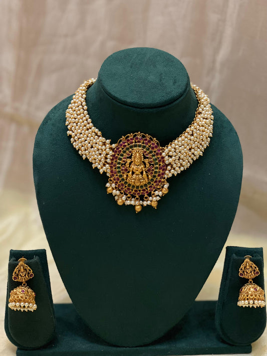 Divine Lakshmi Pearl Choker-T007