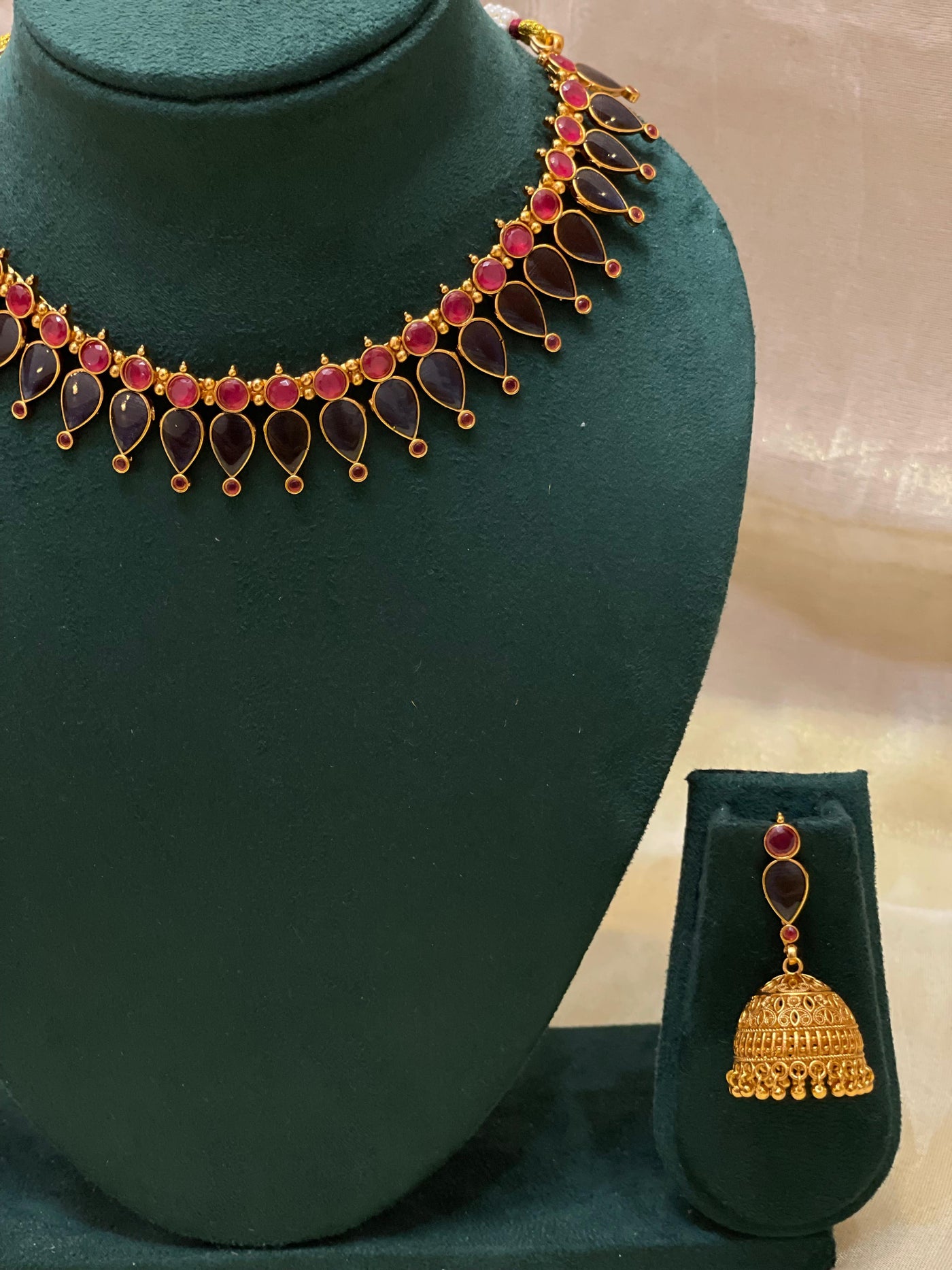 Navy Blue Drop Kundan Choker Set -CH017(02)