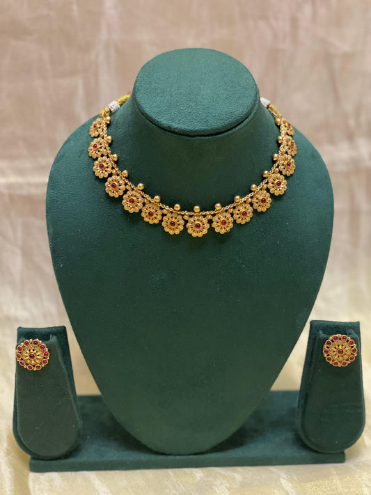 Traditional Lakshmi Floral Necklace-CH018(01)