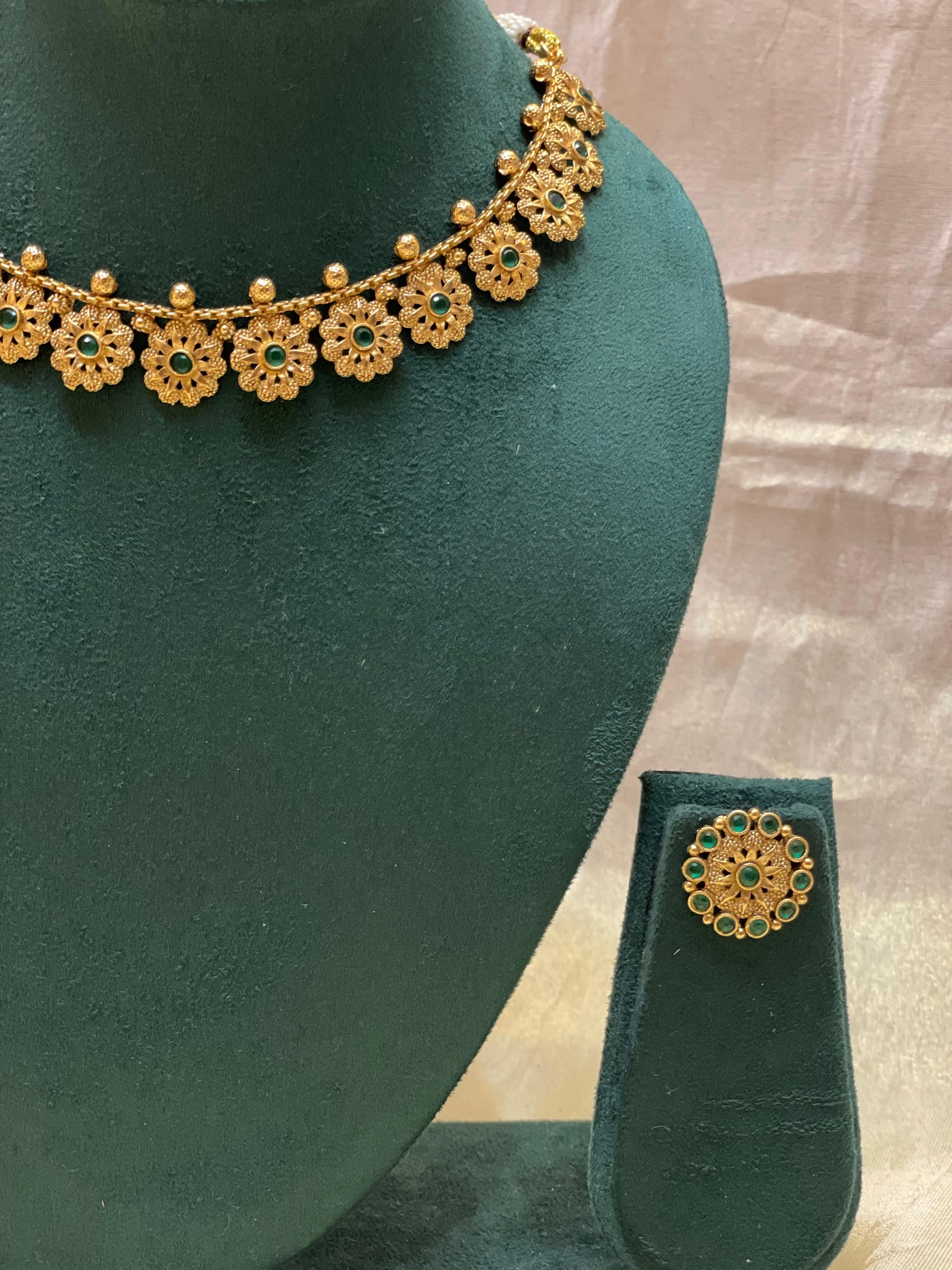 Emerald Blossom Choker Set-CH018(03)