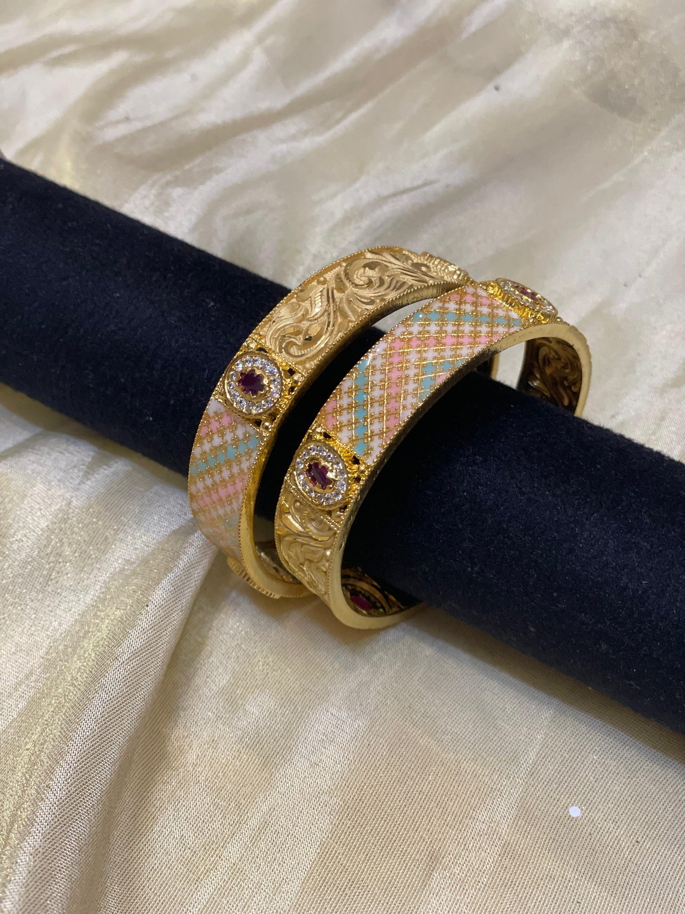 Pastel Mosaic Ruby Bangles-B029