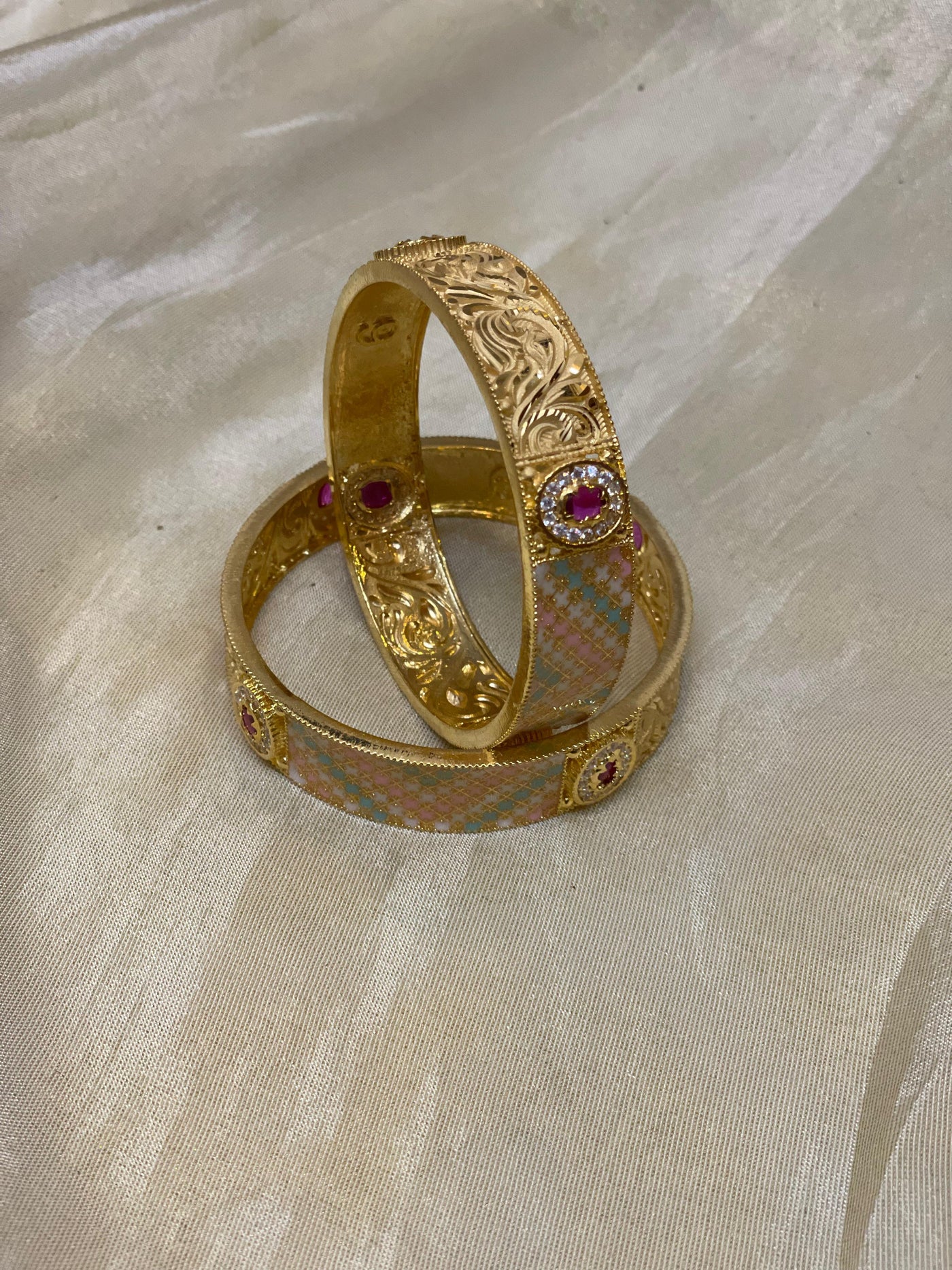 Pastel Mosaic Ruby Bangles-B029
