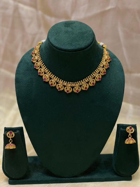 Antique Matte Gold Choker-CH020(03)