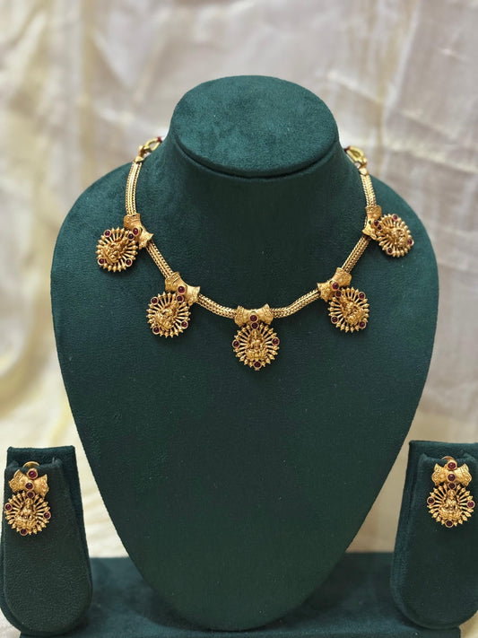 Lakshmi Kasu Pendant Necklace-CH022(02)