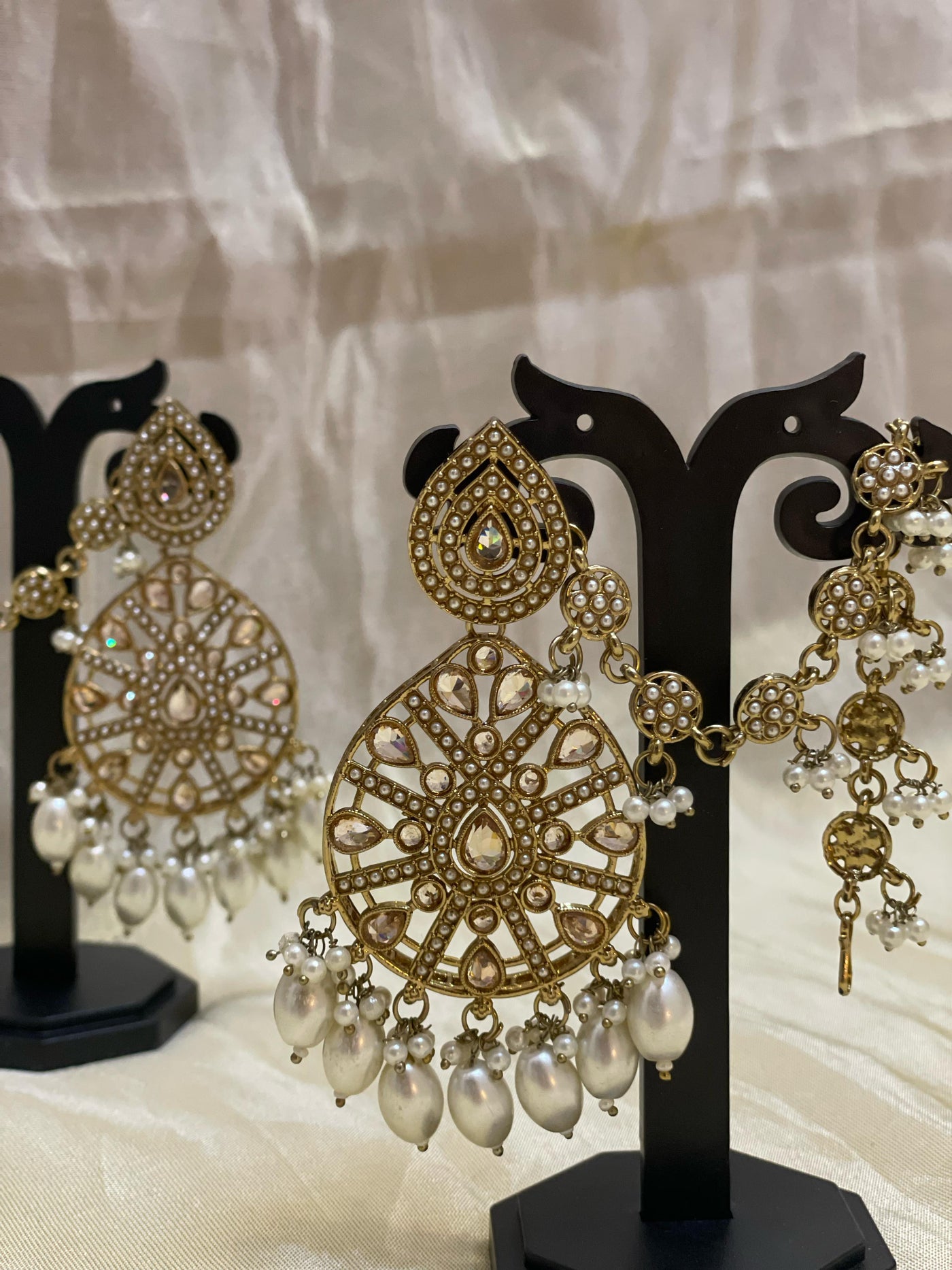 Pearl Drop Chandbali Earrings-E001(04)