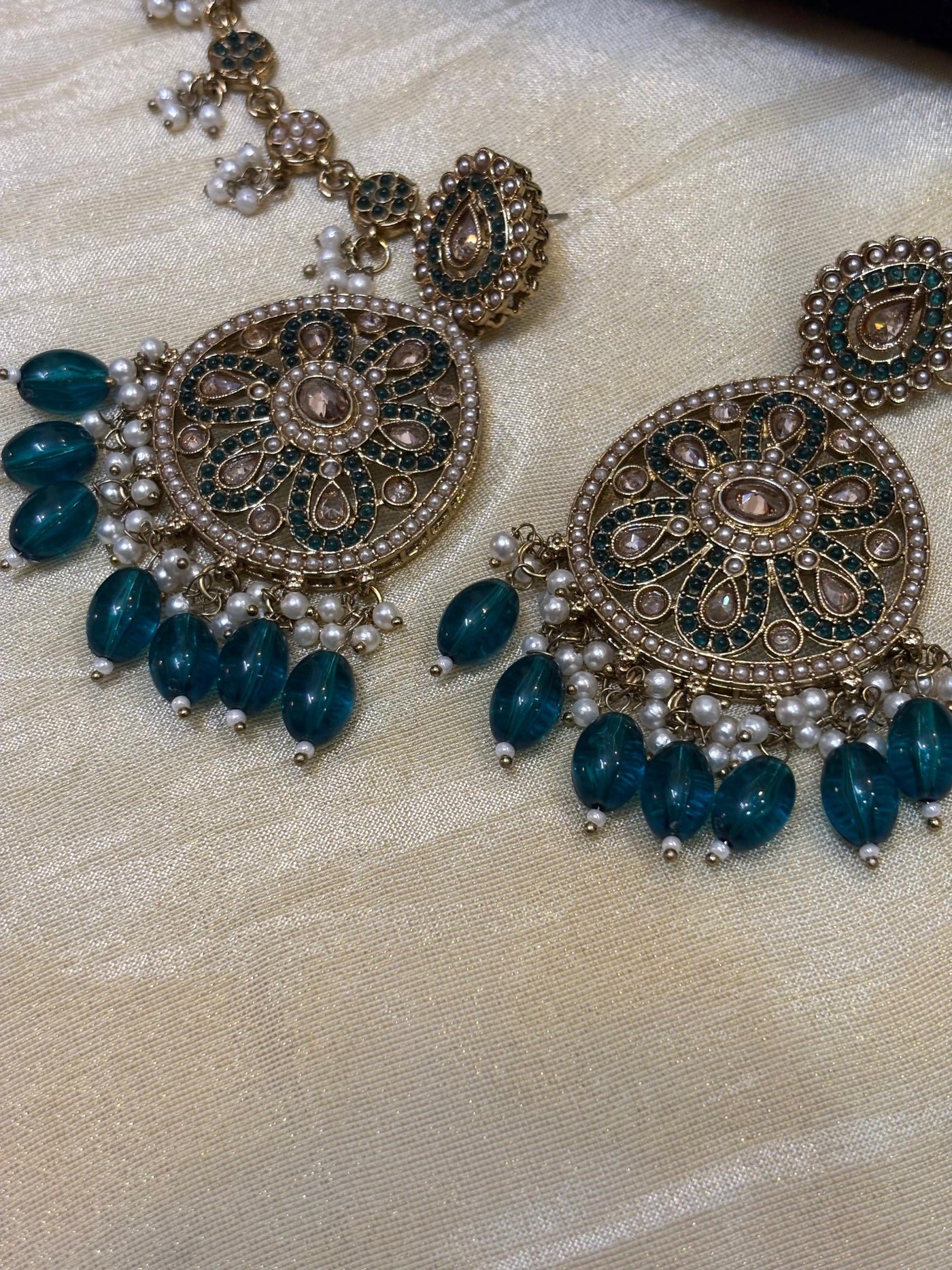 Emerald Radiance Chandbali Earrings-E001(07)