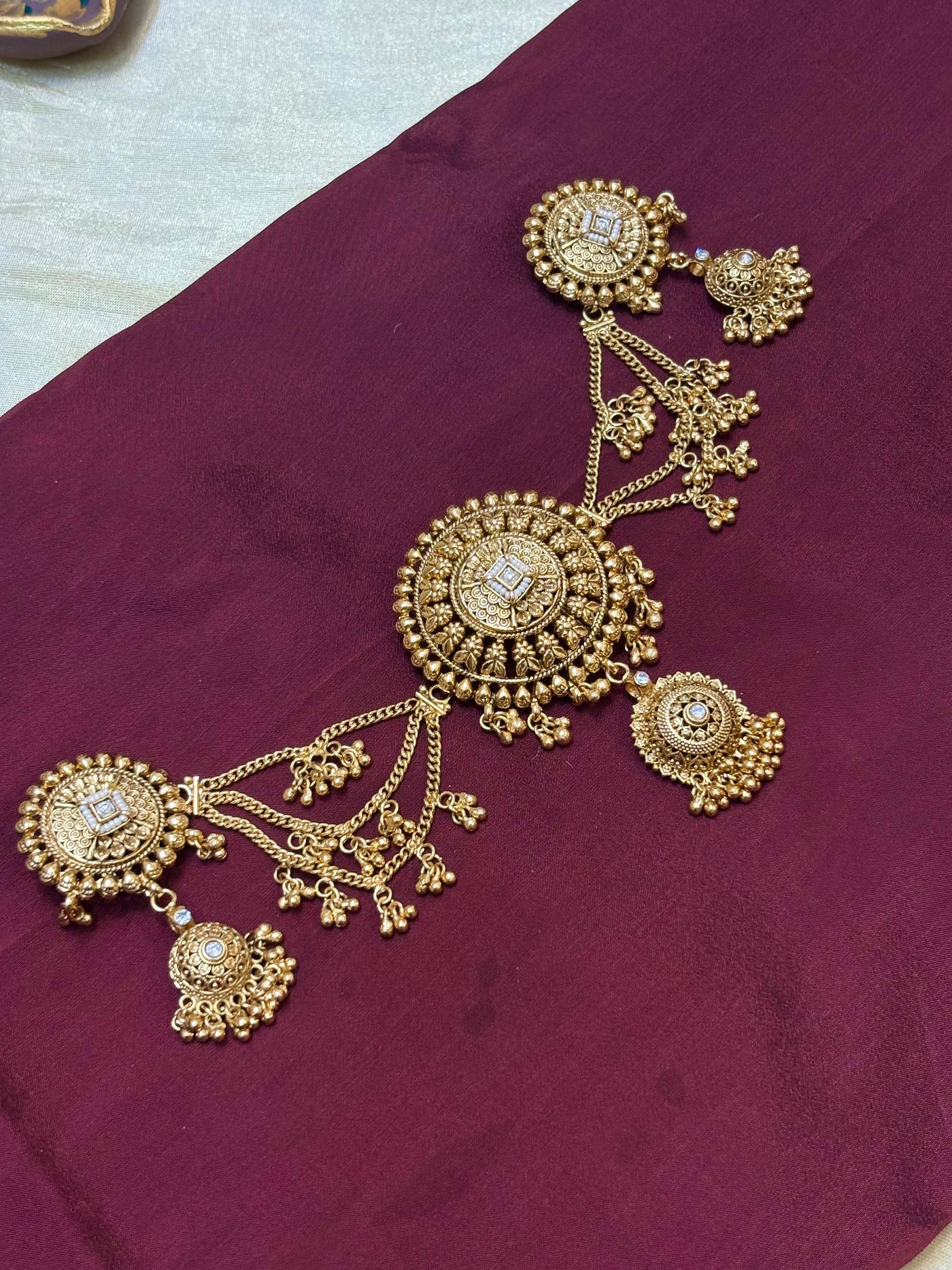 Classic Kundan Bridal Hair Accessory-H017(03)