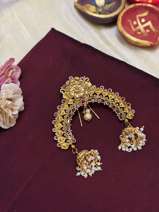 Traditional Kemp Stone Hair Brooch-H015(02)
