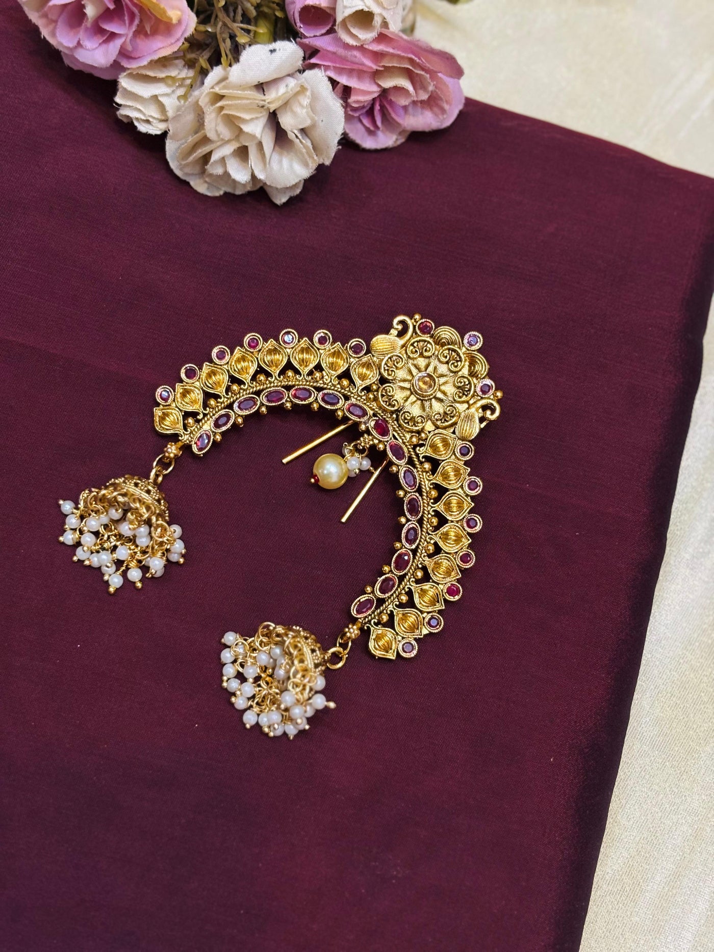 Traditional Kemp Stone Hair Brooch-H015(02)