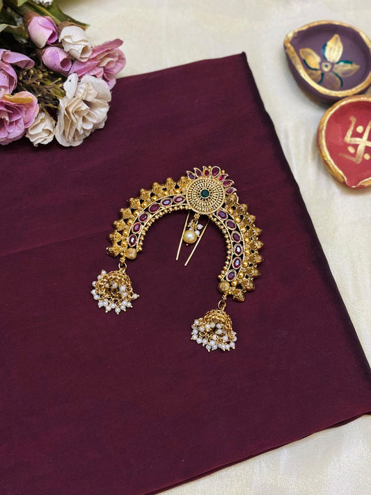 Ruby Radiance Hair Brooch-H014(02)
