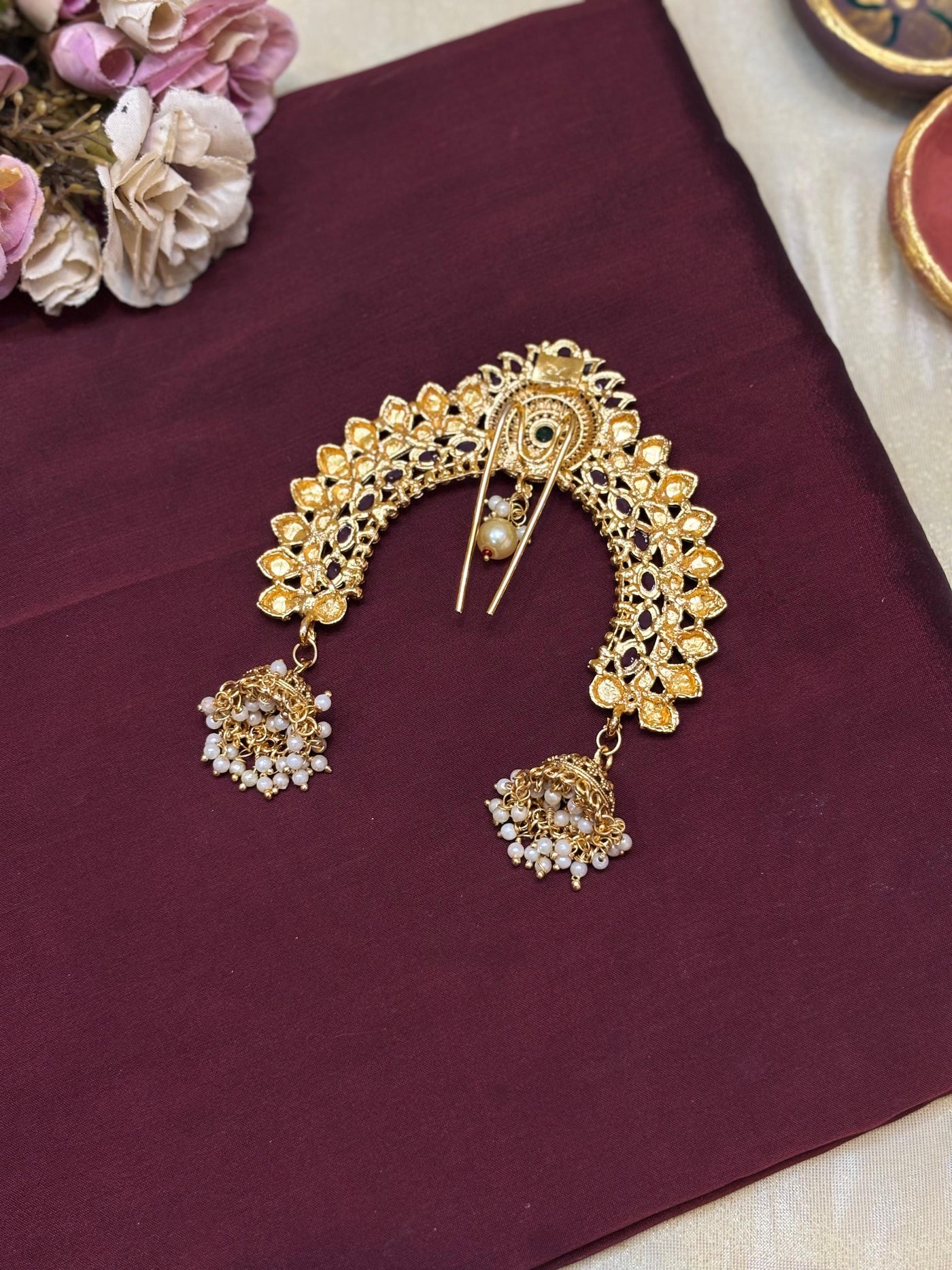 Ruby Radiance Hair Brooch-H014(02)