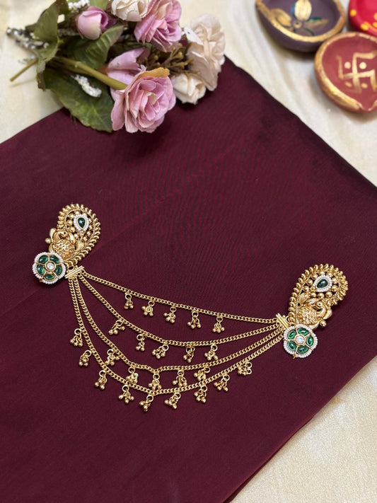 Temple Style Multi-Layer Hair Chain Brooch-H016(02)