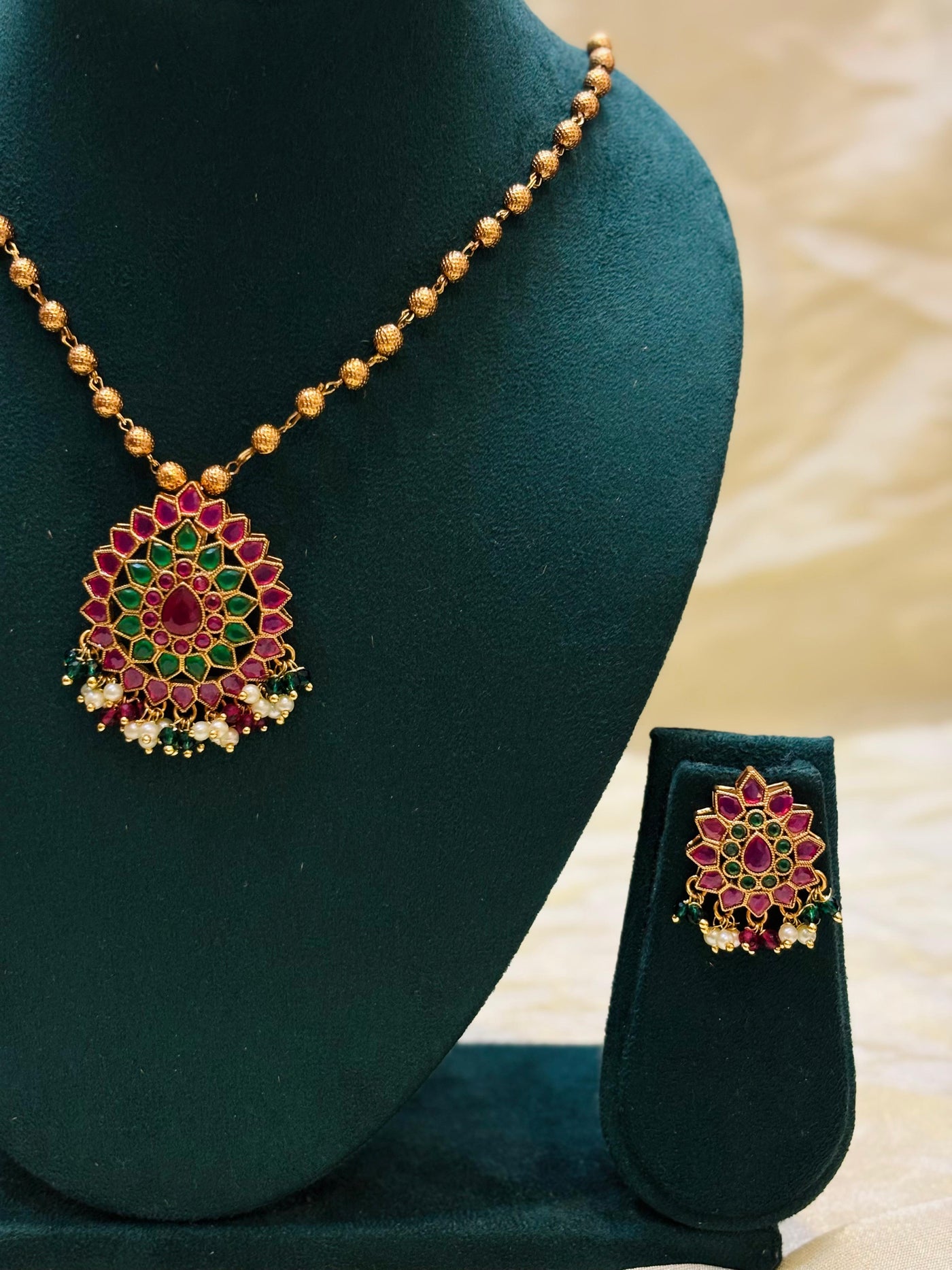 Lotus Bloom Pendant Set-N022(01)
