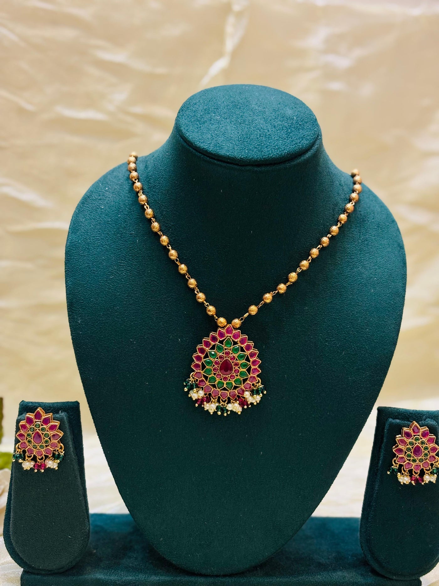 Lotus Bloom Pendant Set-N022(01)
