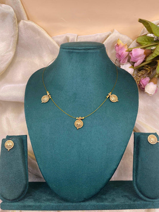Mini Lakshmi Coin Pendant Set-I001