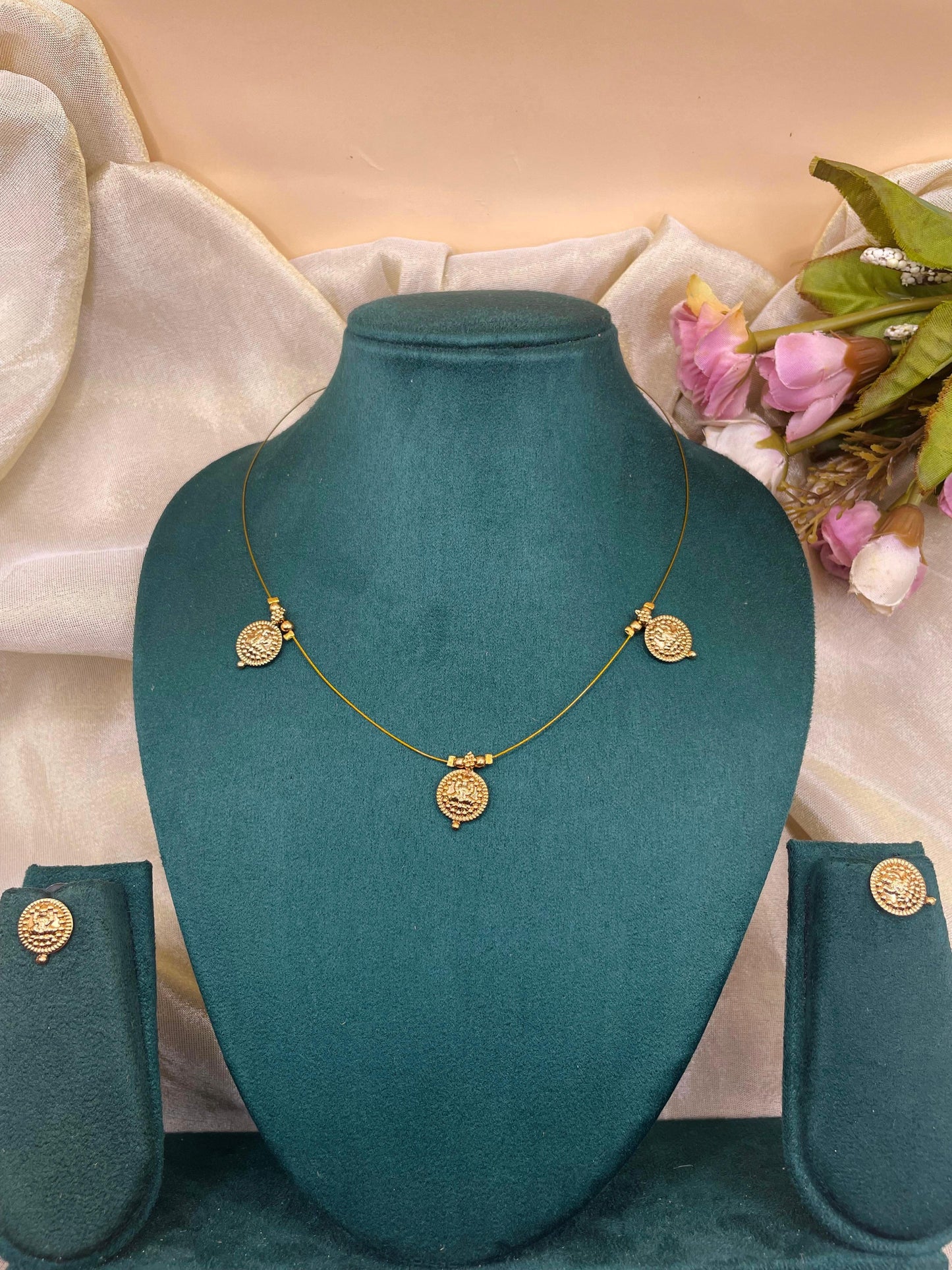Mini Lakshmi Coin Pendant Set-I001