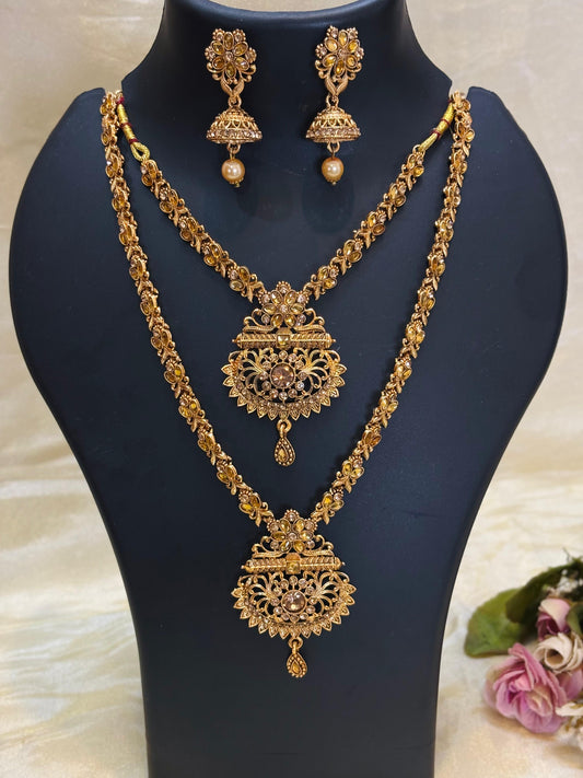 Peacock Elegance Bridal Necklace Set-BR008
