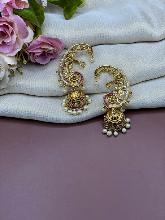 Antique Pearl Drop Earcuff -EC001
