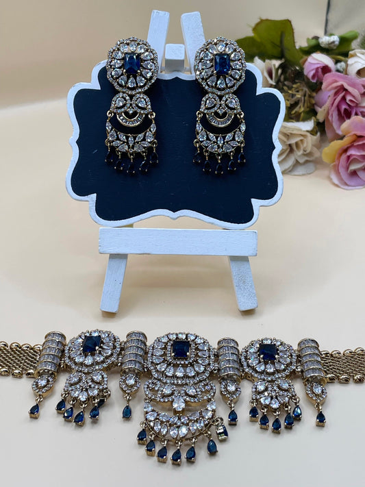 Navy Blue Stone AD Choker