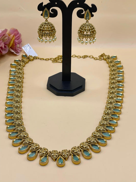 Aqua Teardrop Haram Set