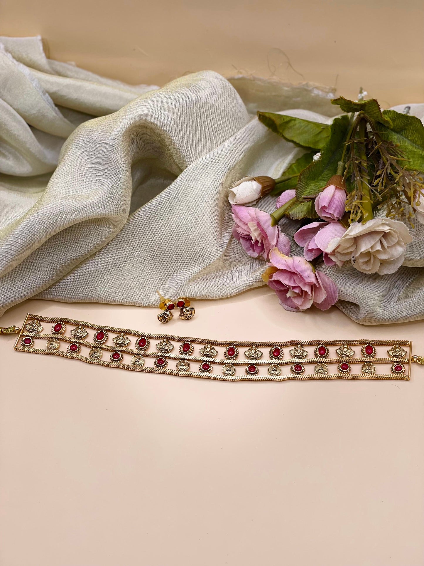 Lakshmi Ruby Temple Choker